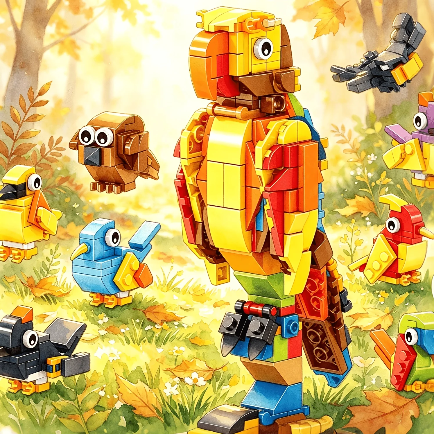 12-in-1 Bird Building Block Assembly Model, Multiple Ways to Play! Contains 12 Different Bird Building Blocks with Various Shapes, Allowing You to Individually Assemble Cute Mini Birds Like Bluebirds, Parrots, Eagles, Woodpeckers, Etc., and Can Also Be Combined to Create a Large Parrot Model, Offering Maximum Playability Made of High-Quality Abs Material, It Can Not Only Exercise Children's Hands-On Ability, Spatial Thinking, and Concentration, but Can Also Be Used as a Birthday or Holiday Gift for Young Children.