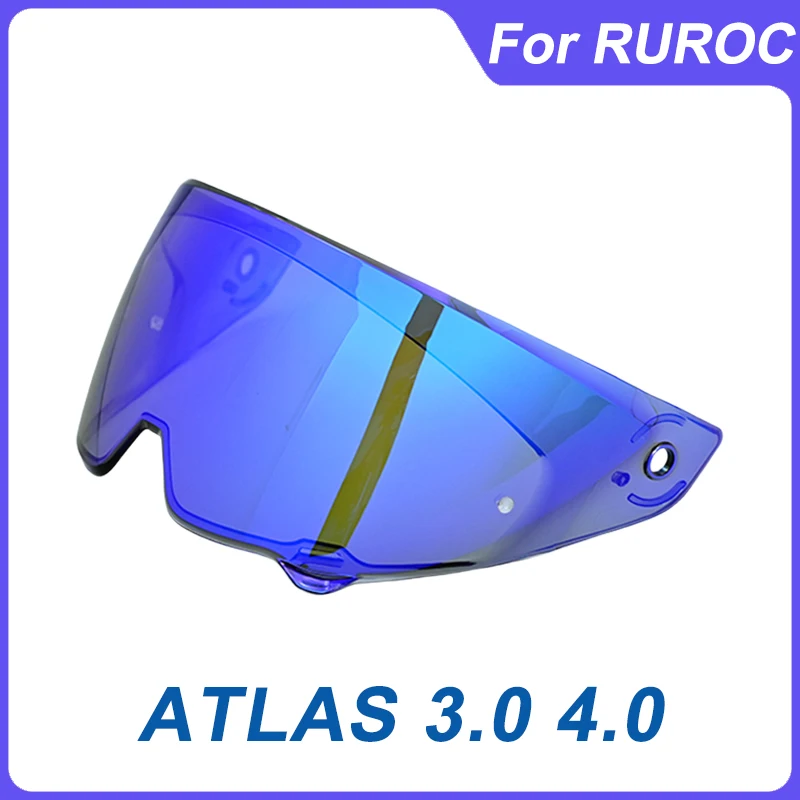 Viseira de capacete atlas 4.0 para ruroc atlas 3.0 4.0, viseira de capacete de motocicleta, óculos chapeados, lente de substituição vermelha prateada