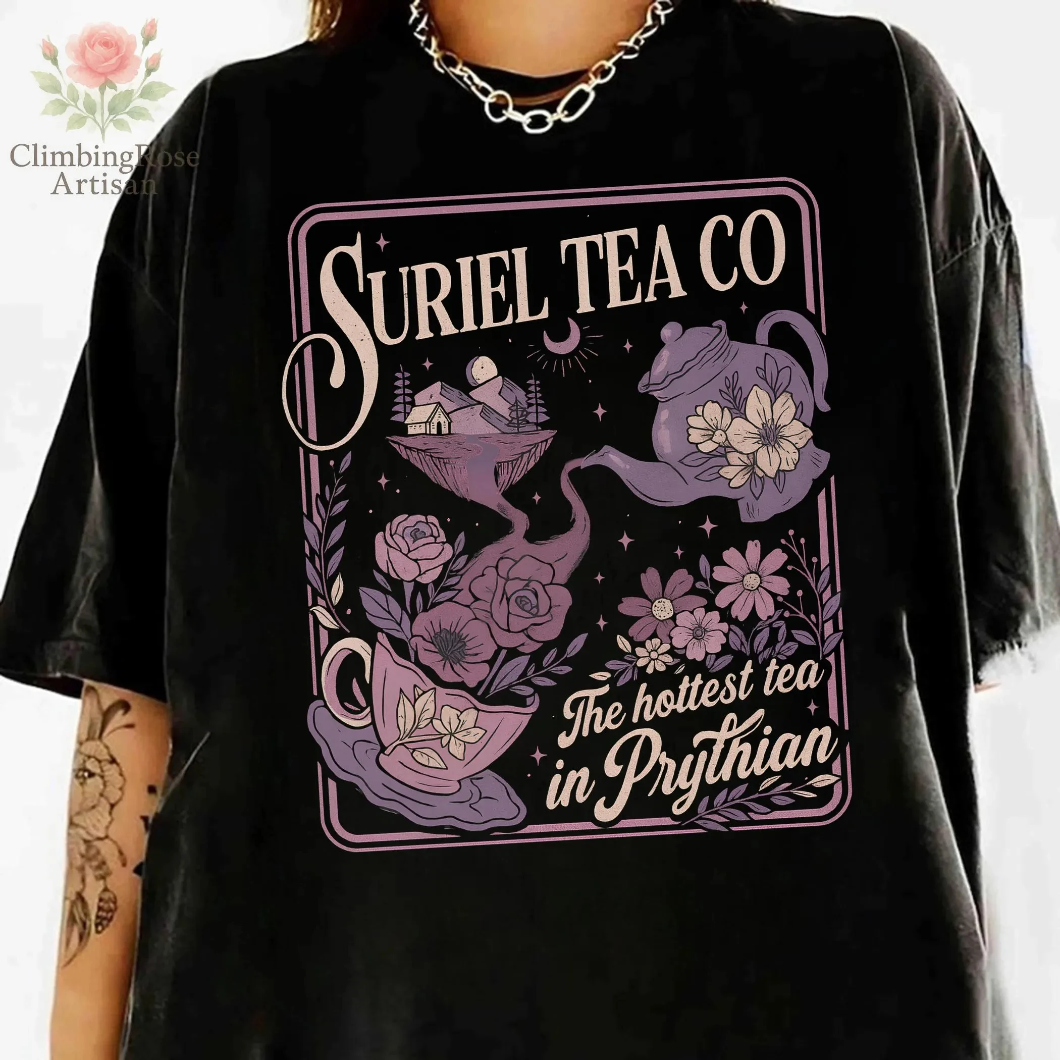 Summer Women's Suriel Tea T-Shirt Unisex Cotton and Breathable Short Sleeve Streetwear Oversized Loose Casual