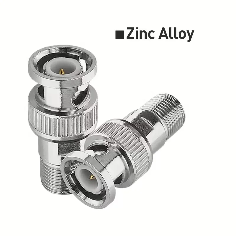 Conector F-Type a BNC, Adaptador Coaxial de Conector Macho BNC a Conector Hembra F-Type de 75 Ohmios para Cámara CCTV, Escáner Satelital RG6/RG59/RG58