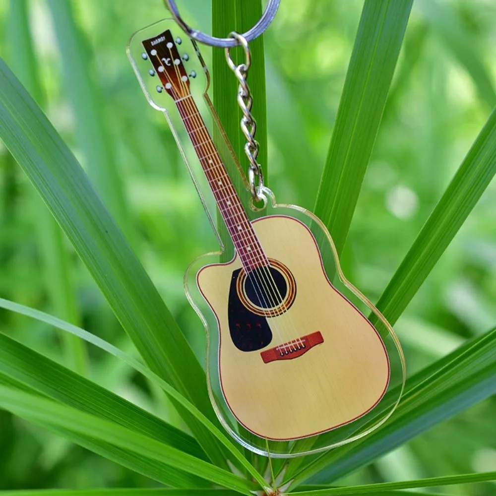 

Ukulele Guitar Acrylic Keychain VIOLIN Clarinet Guitar Model Pendant Saxophone Zither Electric Guitar Model Keyring