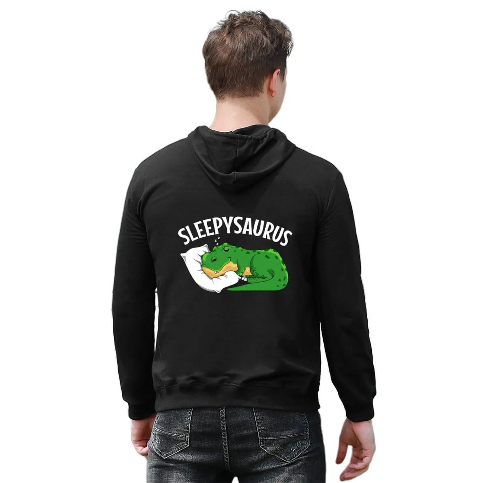 Sleepysaurus Nightshirt Dinosaur pajamas Hoodie autumn men's winter sweater mens clothes men wear tracksuit men