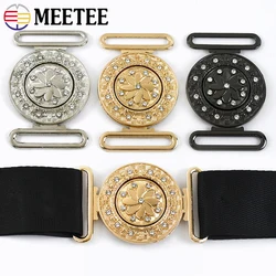 1-5Pcs Meetee 40mm Metal Coat Belt Buckle Women Down Jacket Decor Button Bag Garment Dress Combiner Buttons Sewing Accessories