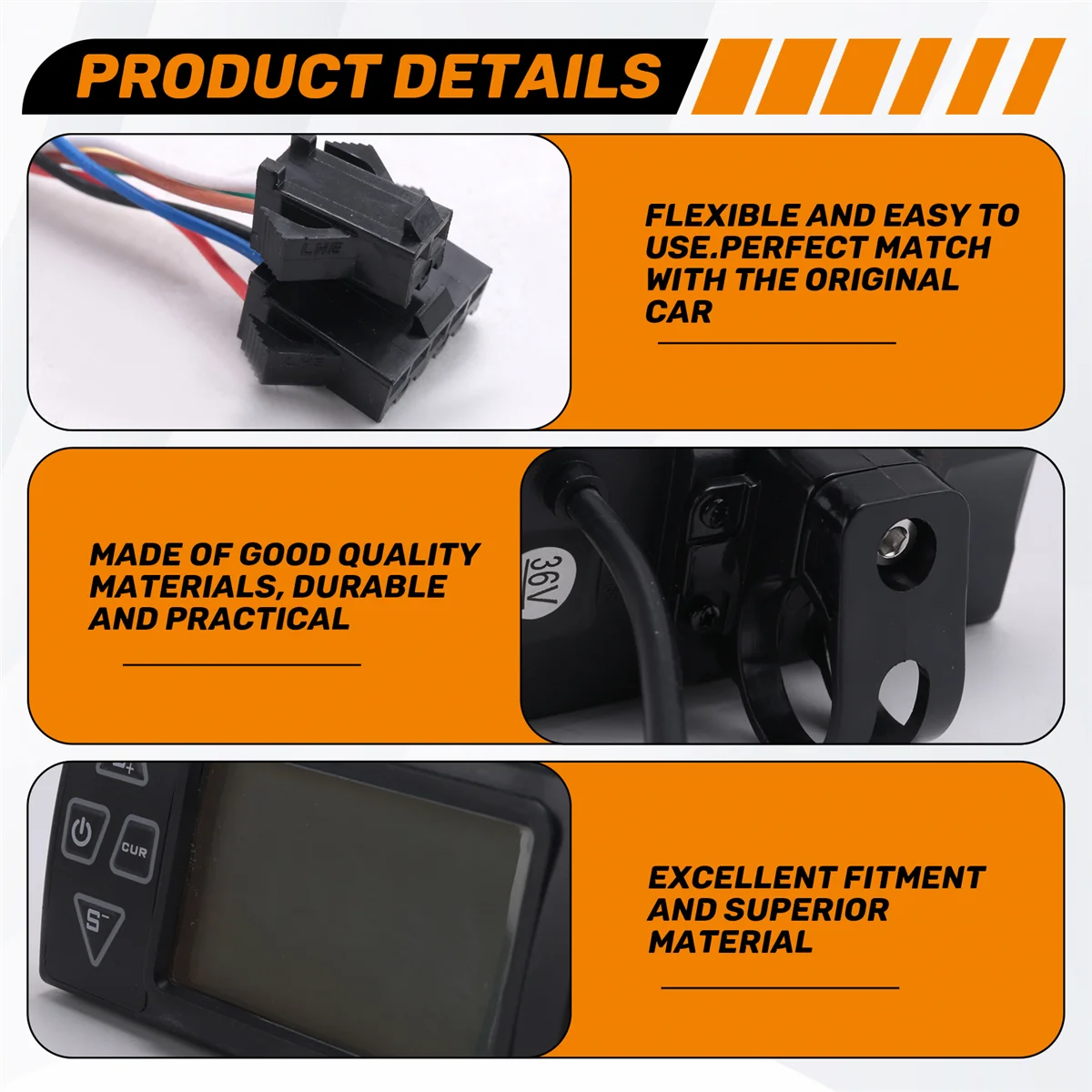 

MSOR 24V 36V 48V 60V S861 LCD Ebike Display Dashboard Meter for Electric Bike BLDC Controller Control Panel(SM Plug)