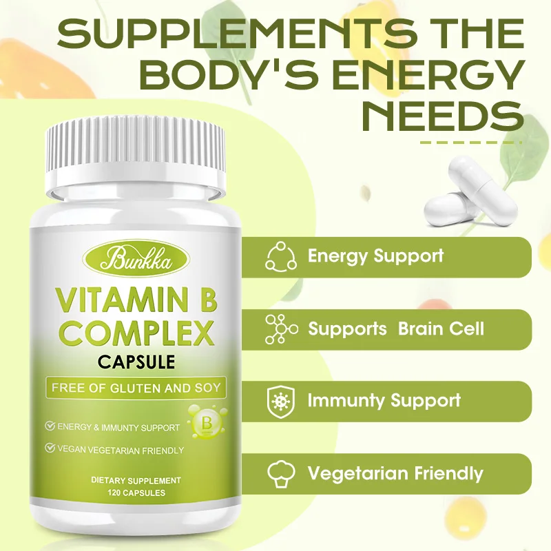 B-Complex Vitamin Supplements (B12 B1 B2 B6), Immune & Energy Support