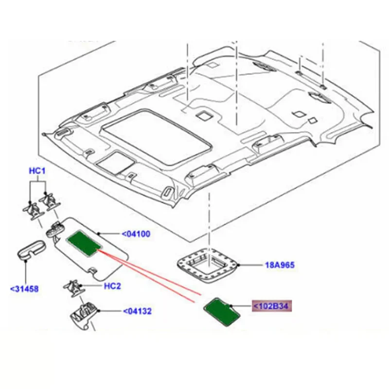 

A11M-автомобильный солнцезащитный козырек, зеркало для косметического зеркала LR063682 для Land Rover Range Rover Sport Evoque Discovery 4,