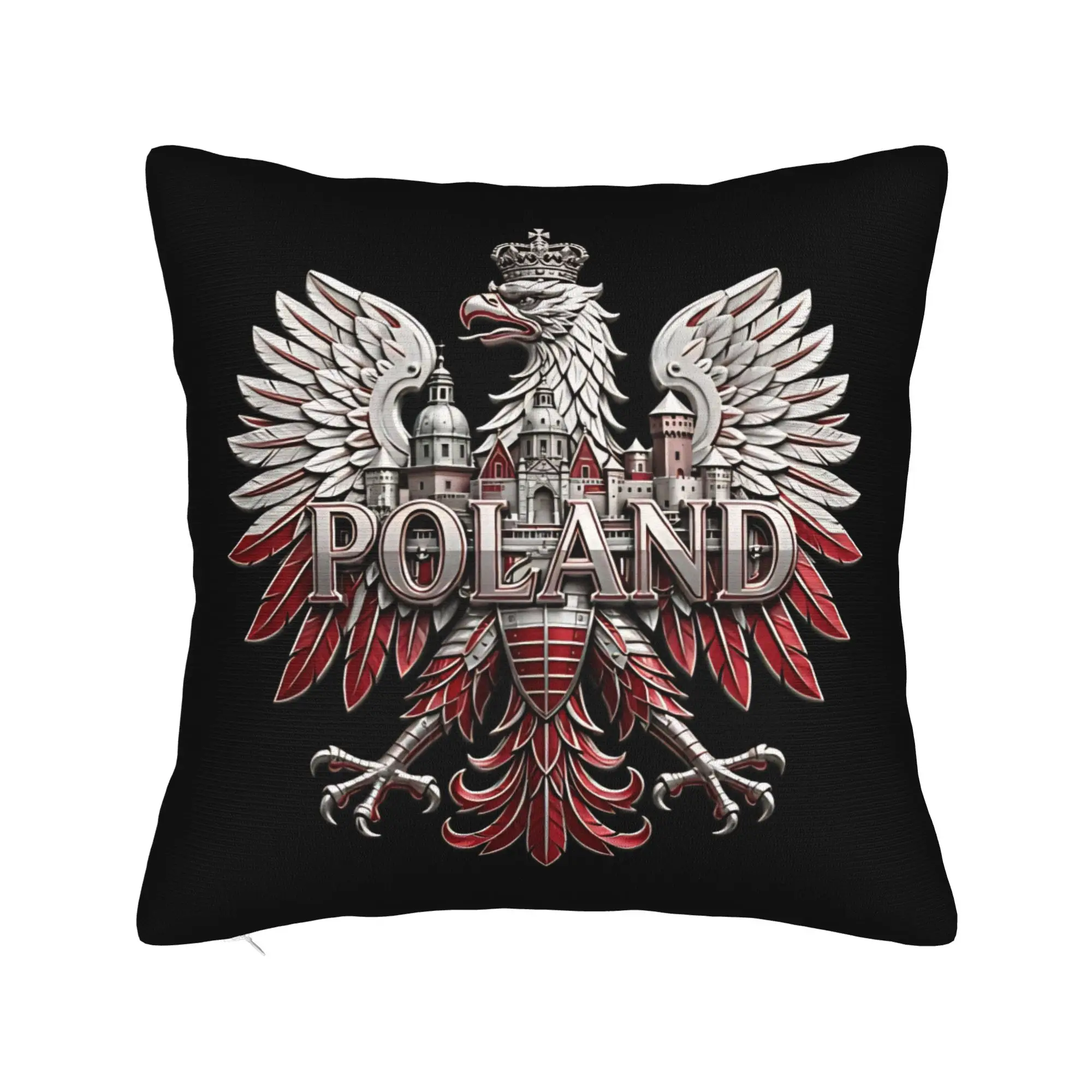 Pillow Cover Poland Polish Flag Poland Flag  Vintage Pillow Case For Sofa Bedroom Home Decor Pillowcases