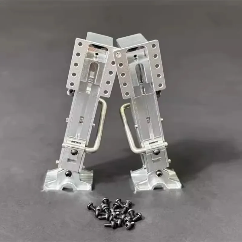 1 par de patas de soporte de Metal negro para camión Tamiya RC 1/14, remolque de 40 pies, piezas de bricolaje para semirremolque
