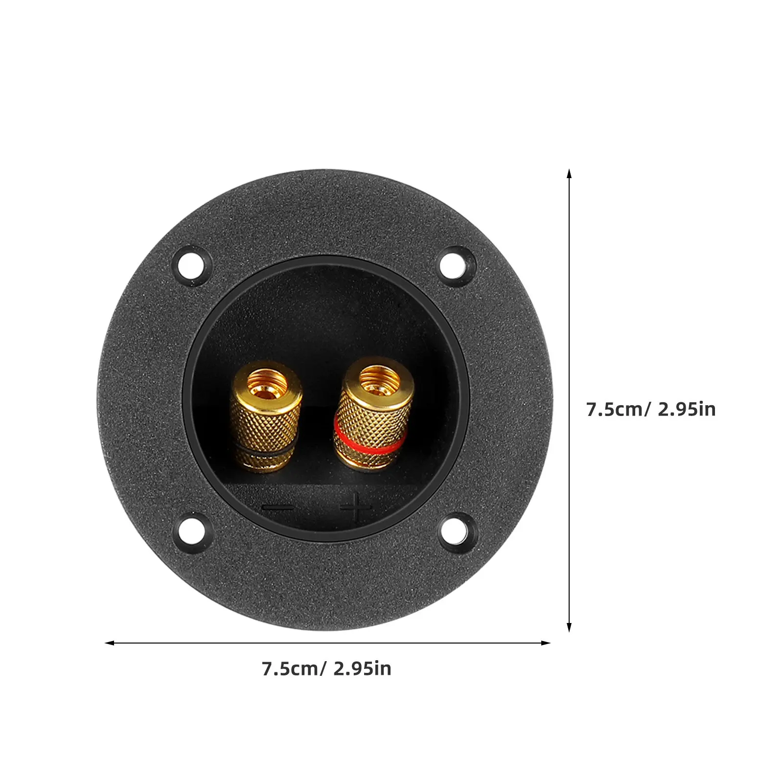 5Pcs 2-Way Speaker Terminal Binding Post Connectors Black Plastic Gold-Plated Round Spring Cup for DIY Speaker Boxes