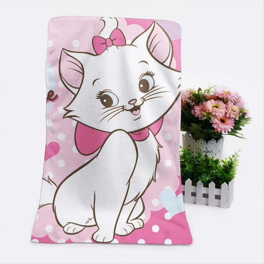 Marie Cat Children Bath Towel Cartoon Kids Baby Girls Soft Absorbent Beach Swimming Washcloth Bathroom Decor