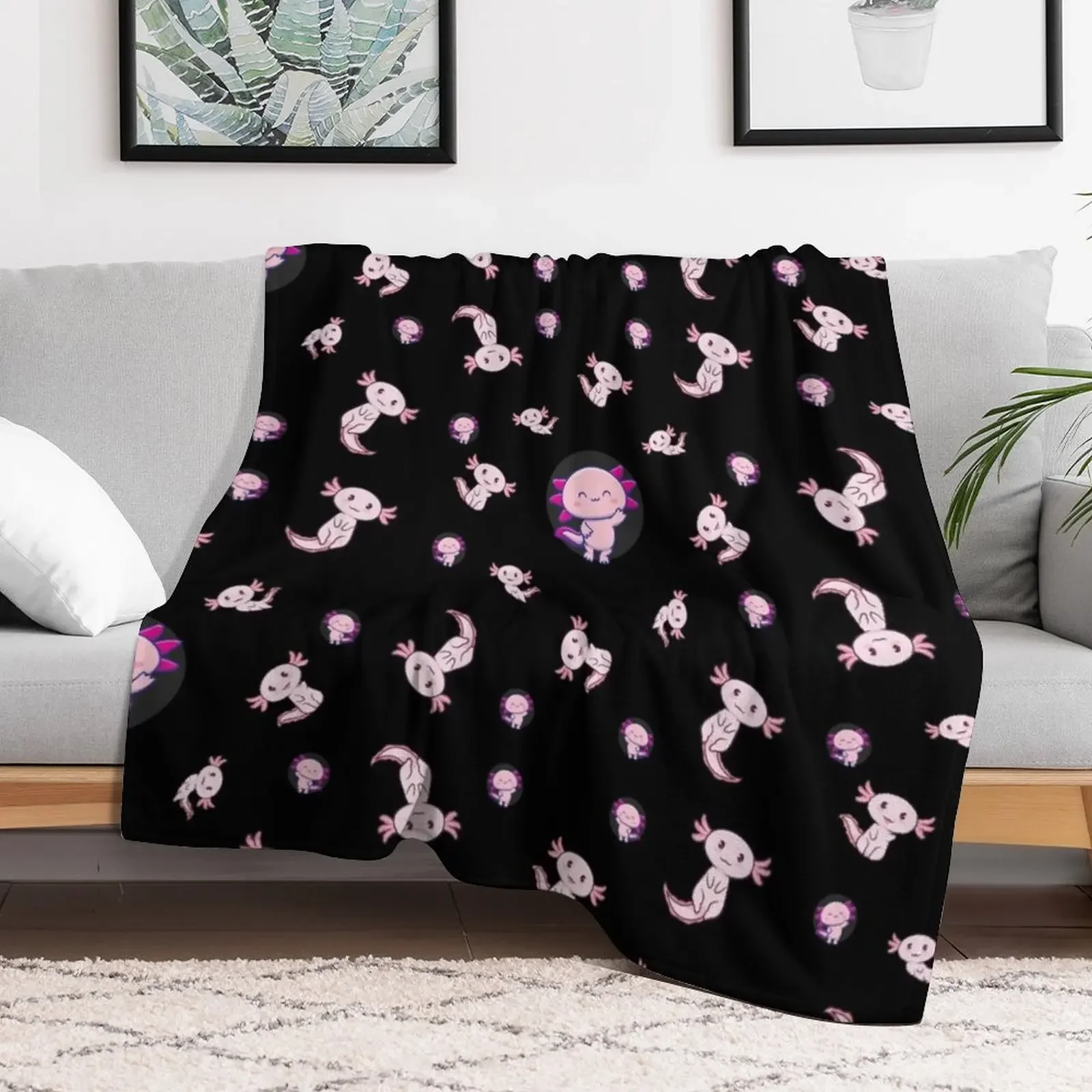 i axolotl questions Throw Blanket Fluffy Cozy Throw Blanket for Home Decor