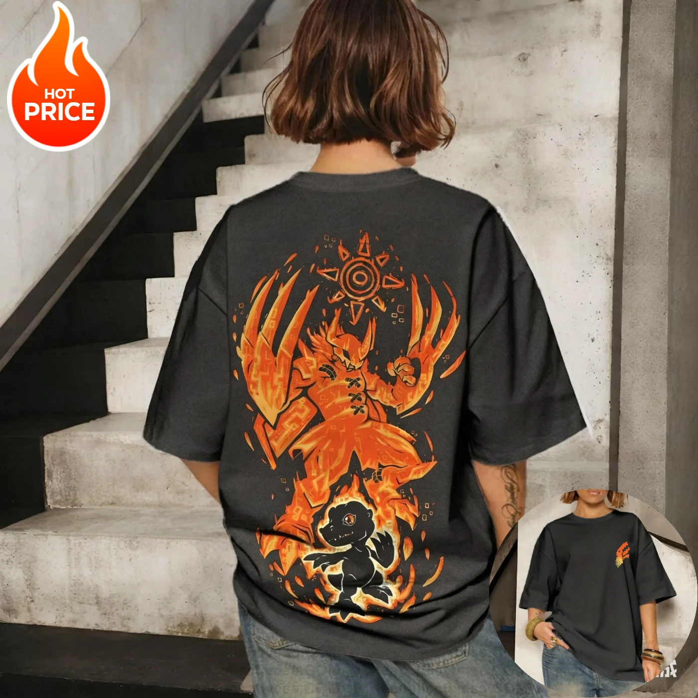 

Digimon 2026, новинка, хит продаж, Harajuku, аниме War Greymon, мужская винтажная летняя футболка, свободная женская уличная одежда, повседневная спортивная хлопковая футболка