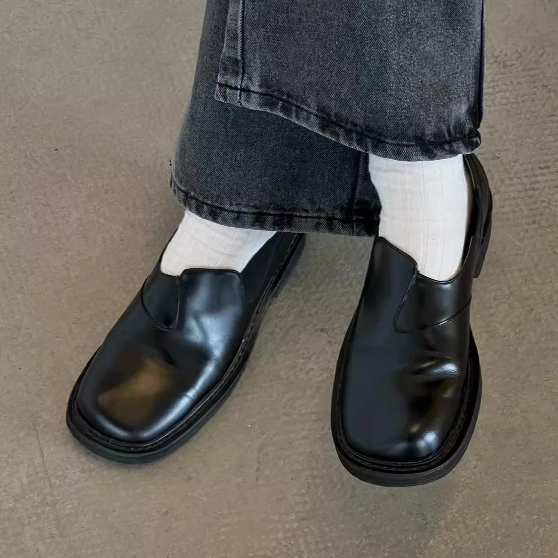 

Удобная мужская oes с эластичной застежкой для работы, поездок на работу, вождения, низкий высокий носок, Faionable Leather oes, новая модель, повседневная