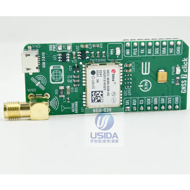 1PCS UBLOX NEO-M9N GPS RTK positioning board MIKROE-3922 gnss In-line version location board