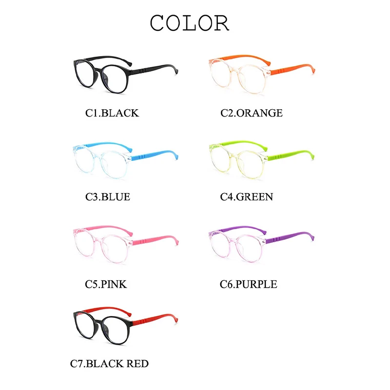 New Round Frame Anti Blue Light Glasses Ordinary Glasses Children's Computers Mobile Phones Online Courses Children's Radia