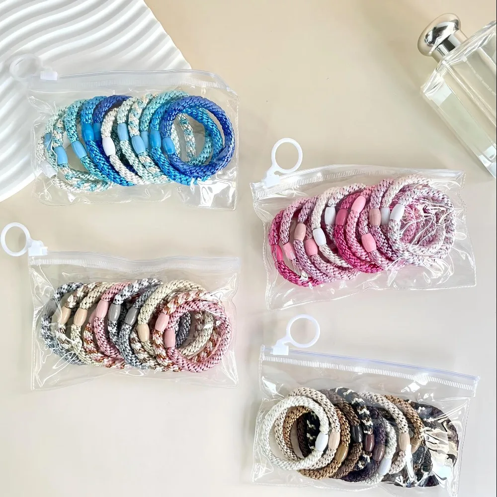 

12pcs/set Simple Colorful Hair Rope Set Nylon High Quality Ponytail Holders Hair Ties Hair Accessories Elastic Rubber Band Gifts