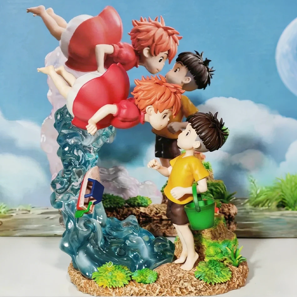 Figura de Ponyo en el Acantilado, Figura de Ponyo Sou Sky Seagal, Estatua de PVC, Figura de Acción de Anime, Modelo Coleccionable, Muñeca de Juguete, Regalos de Cumpleaños