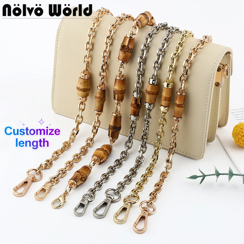 

2 шт., 46-110 см, металлическая сумка из натурального бамбука, ремень-цепочка для сменного плечевого ремня, сумка через плечо, съемные детали, аксессуары