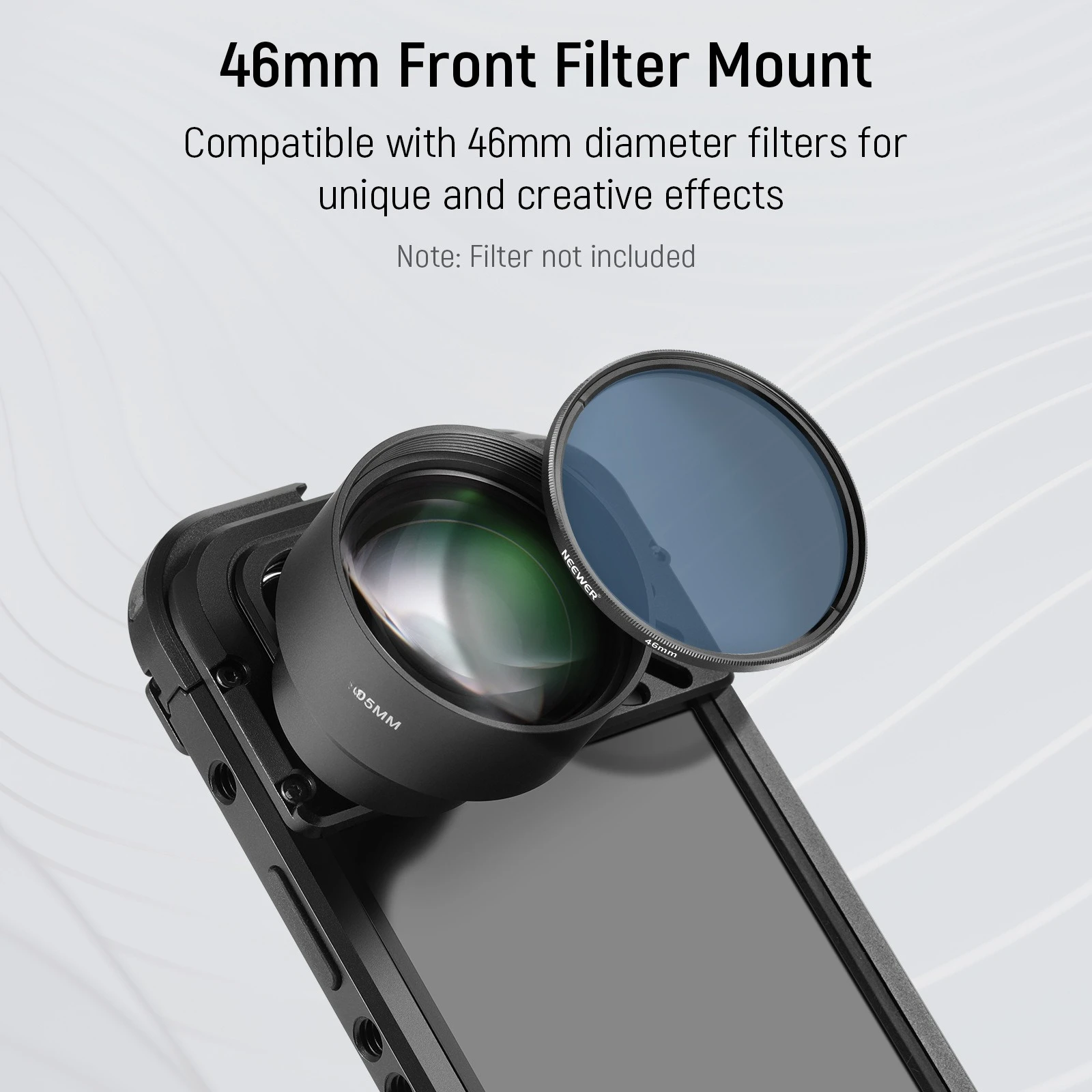 Mobile phone macro lens 105mm suitable for 17mm threaded lens back plate clip seat