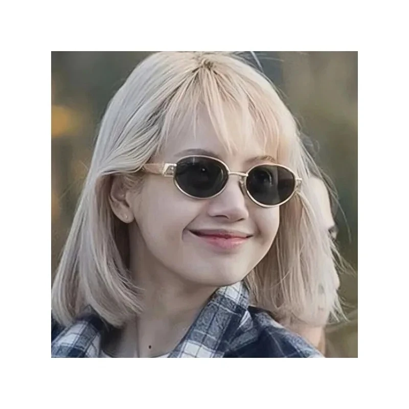 Gafas de sol ovaladas clásicas y clásicas, nuevo marco elíptico, marco de Metal, gafas de sol personalizadas, tonos para exteriores Uv400, regalo elegante de moda