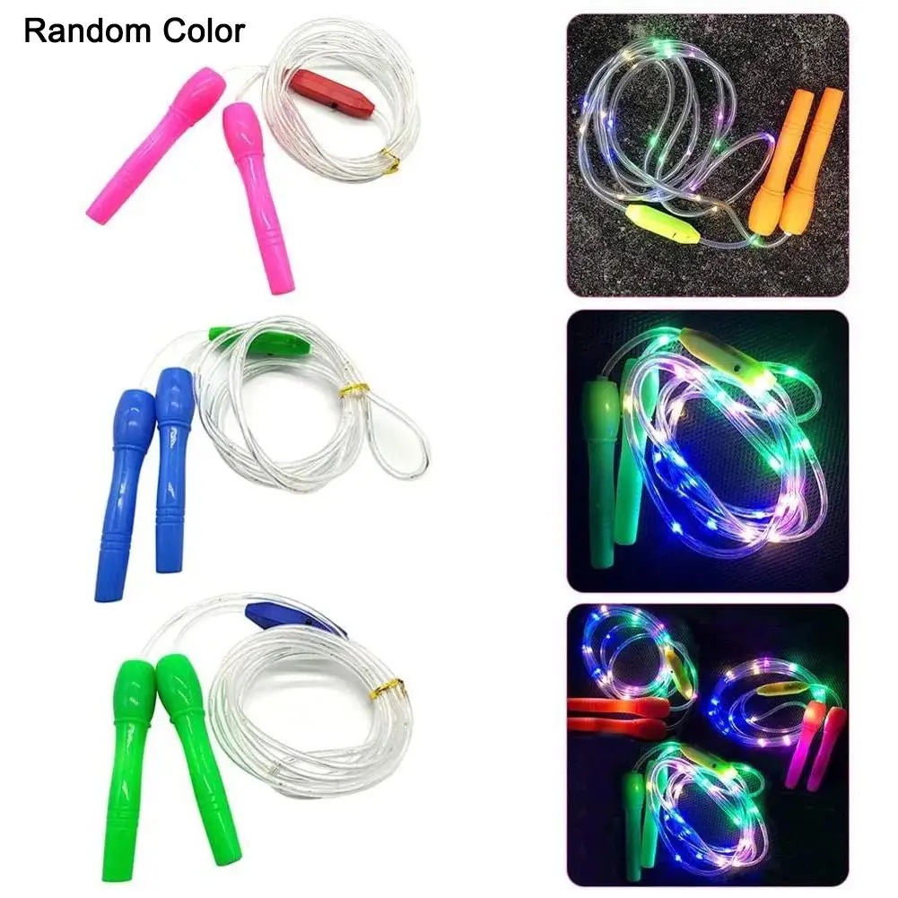 1Pc Random Color Luminous Jump Ropes Skipping Rope Sport Speed Ropes For Night Exercise Fitness Training Light Up Skipping Rope