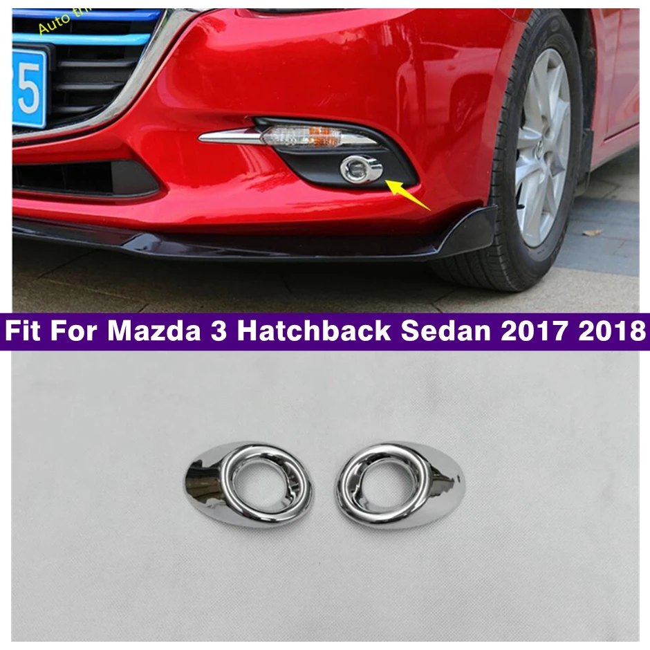 

ABS Chrome Front Bumper Fog Light Lamp Decoration Ring Cover Trim Fit For Mazda 3 Sedan Hatchback 2017 2018 Car Accessories