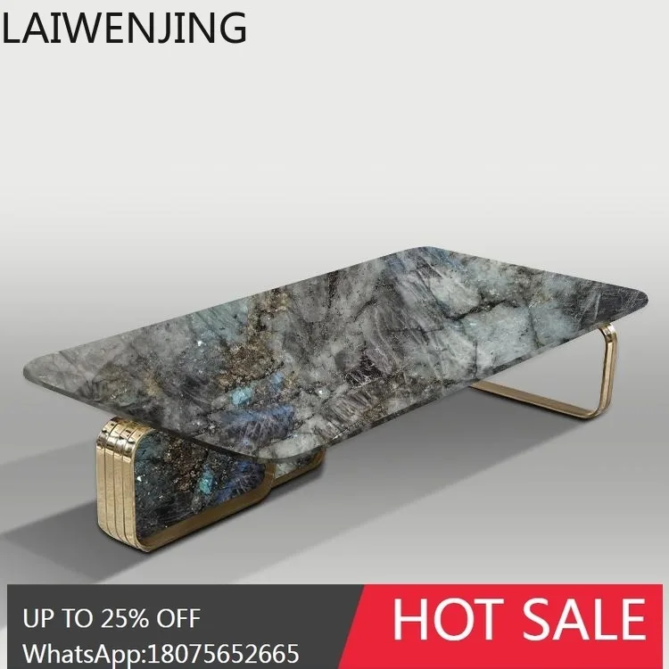 

HLZ Marble Coffee Table Living Room Light Luxury Marble Coffee Table Practical Stainless Steel Craft Luxury Stone