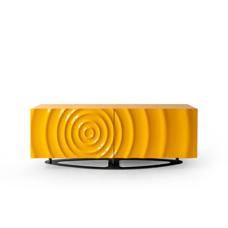 # for Modern Luxury Home Furniture Yellow Color Painting Storage Cabinet Sideboard 2 Meter Length Living Room Cabinets
