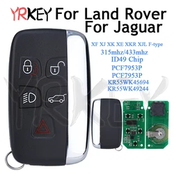 YRKEY - Smart Remote Car Key for Land Rover for Jaguar XJL XF F-type 2013-2017 ID49 Chip 315/433mhz 5 Buttons FCC:KOBJTF10A