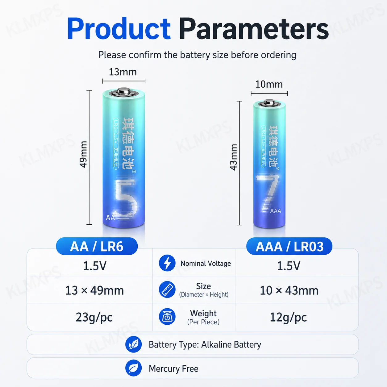 AA AAA Alkaline Battery 1.5V Non Rechargeable LR6 LR03 Batteries for Remote Control Toy Flashlight Doorbell Clock Mouse