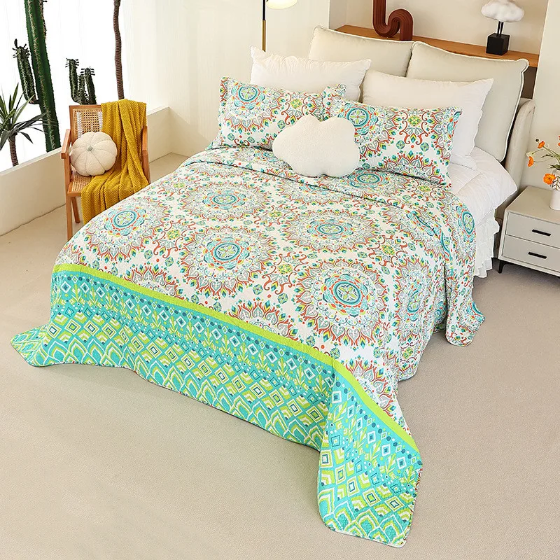 Room Decor Bedspread on The Bed Linen Cotton Quilt 1PC/3PCS Set Quilted Summer Blanket Coverlet Double Bed Cover Mattress Cover