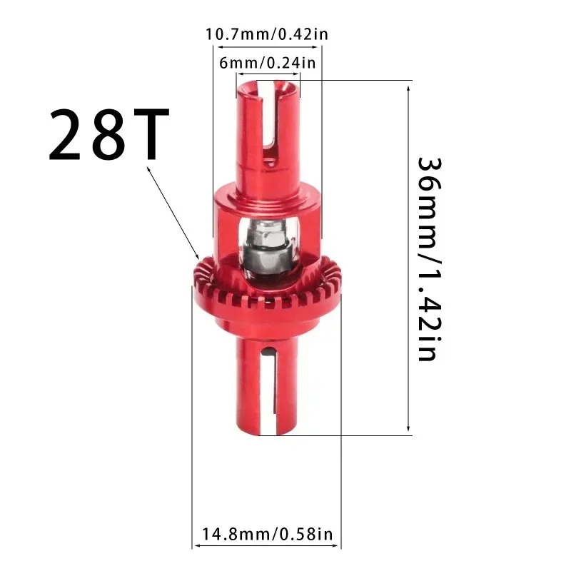 

Metal Upgrade Drive Shaft Gearbox Differential For WLtoys 1/28 284131 K969 K979 K989 K999 P929 P939 RC Car Parts