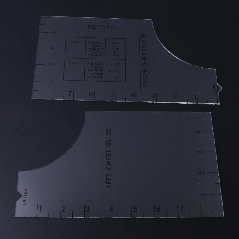 T-Shirt Alignment Ruler Centering Tool Placement Graphic Guide Tough Printed T-Shirt DesignRuler Ruler Guide Size Chart