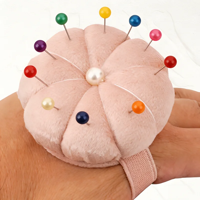 Wrist Pin Cushion for Sewing, Adjustable Pumpkin Wristband, Needle Organizer for Sewing & Quilting