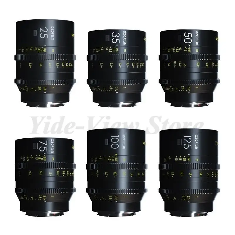 DZOFilm VESPID PRIME 16mm T2.8 21/25/35/40/50/75/100/125mm T2.1 & Macro 90mm T2.8 Full frame Cine Lens For PL or EF Mount Family