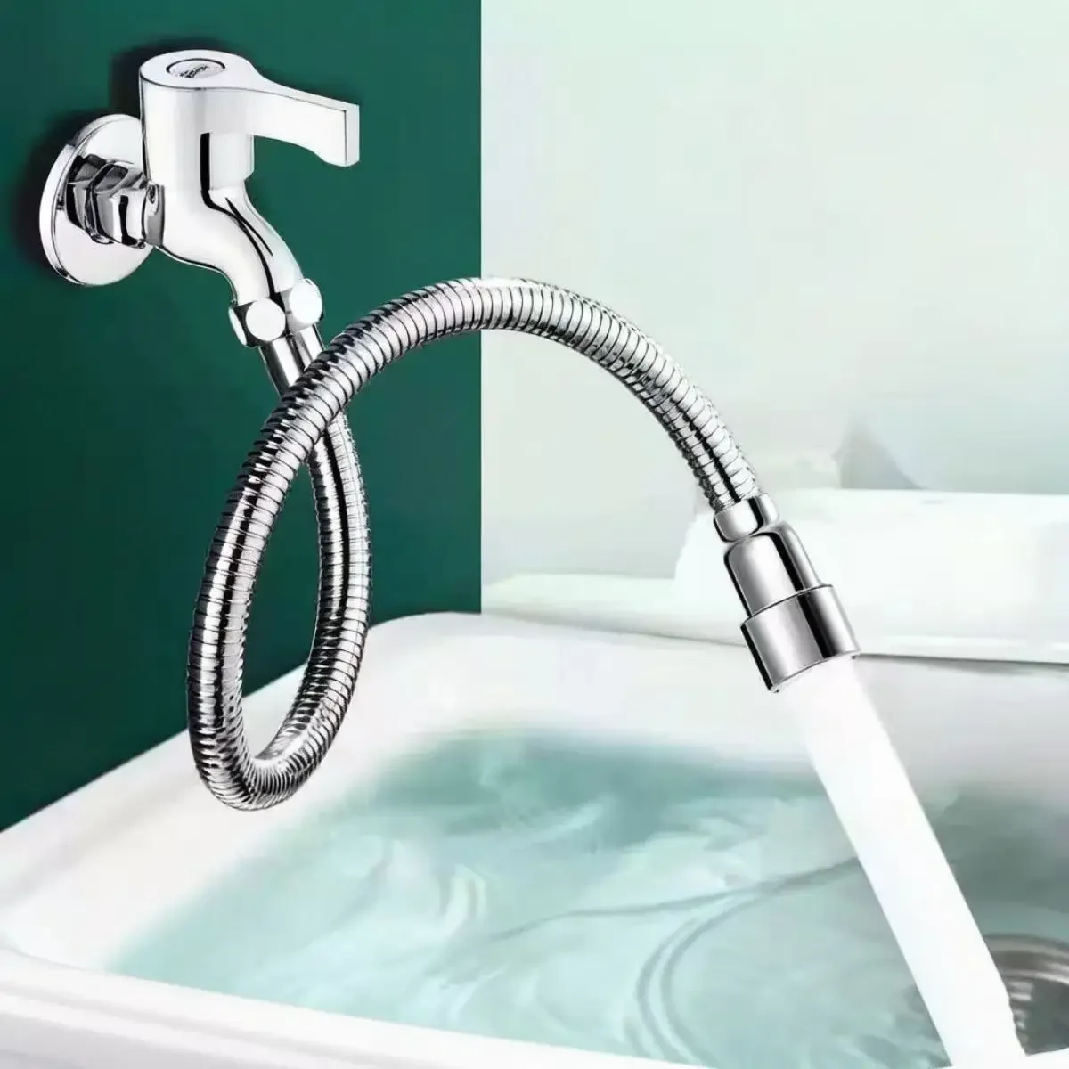 360 ° Universeller Edelstahl-Wasserhahn-Verlängerer, biegsamer Spritzschutz, Wasserhahn-Belüfter, Spülen-Verlängerungsschlauch, Küchenzubehör – Detail 1