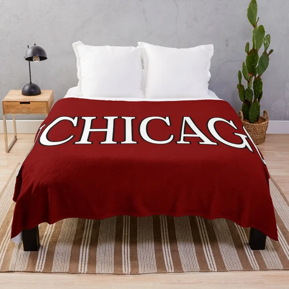 

uchicago - serif font curved Throw Blanket Luxurious Soft Fuzzy Blanket for Sofa Bed