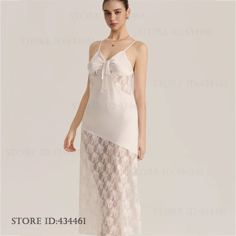 

Большой размер, женская длинная ночная рубашка, сексуальная лоскутная кружевная ночная рубашка, интимное белье, весна-лето, новая одежда для сна, домашняя одежда, ночная рубашка