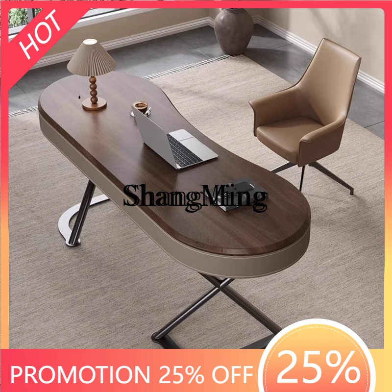 

FG красивый минималистичный стол из цельного дерева, современный простой легкий роскошный письменный стол для дома