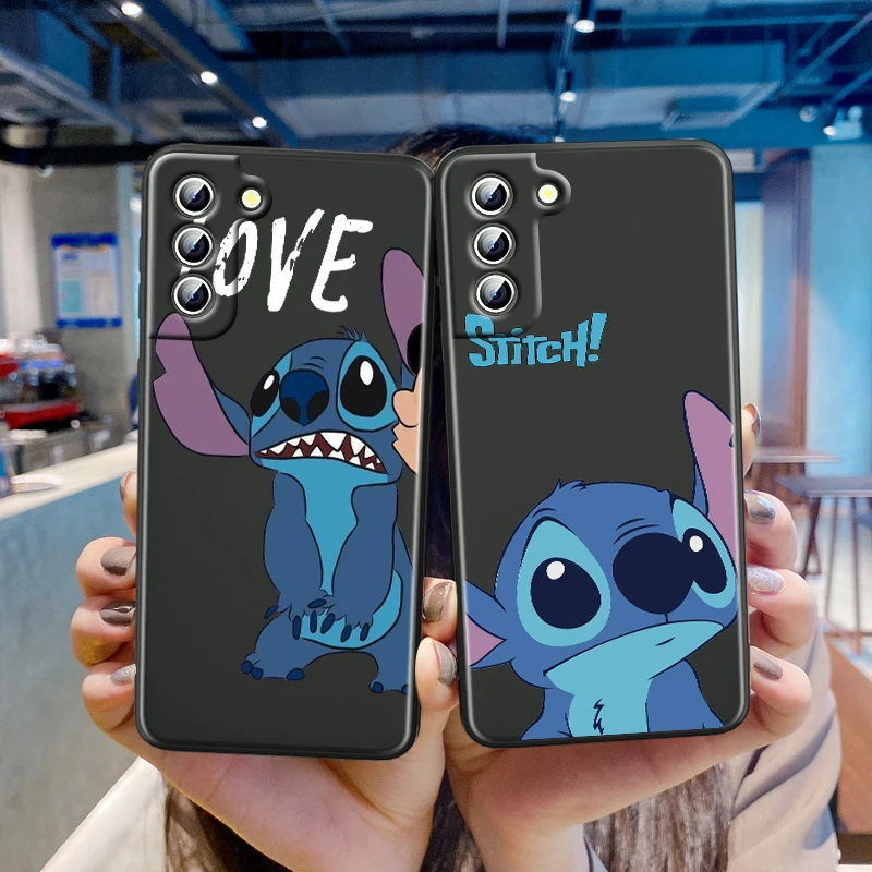 

Disney Luxury Lovely Stitch For Samsung Galaxy S24 S23 S22 S21 S20 FE S10 S10E Plus Ultra Pro Lite 5G Black Back Phone Case