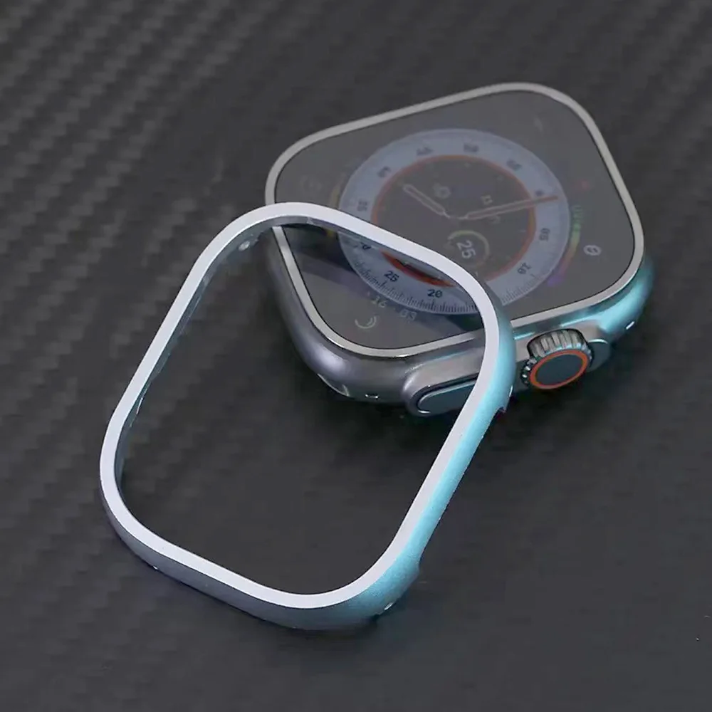 光沢のある保護ウォッチケース Apple Watch Ultra 49mmサイズ対応 メタルカバー 中空アルミニウム合金製 iWatch Ultra 49mmケース