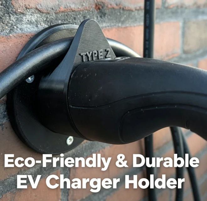 

EU Heavy Duty Type 2 EV Wall Mount Charger Bracket 90 Degree Low Profile RH Automobile Accessories Space Saving Pro