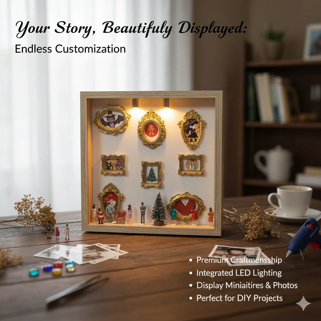 Creative Shadow Box Frame DIY Photo Album Kit Romantic Gift Anniversary Wedding Birthday Personalized Memory Display Home Decor