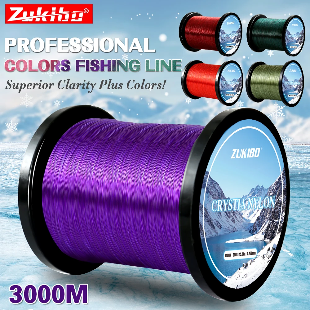 

ZUKIBO 3000M Colors Crystal Nylon Line High Quality Japan Monofilament Fishing Line Super Strong Professional Saltwater Line