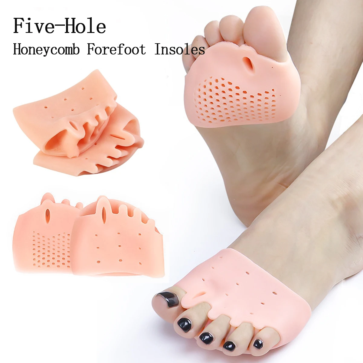Silicone Toe Separators Bunion & Hammer Toe Corrector Cushions for Hallux Valgus Pain Relief, Forefoot Pads 1 Pair
