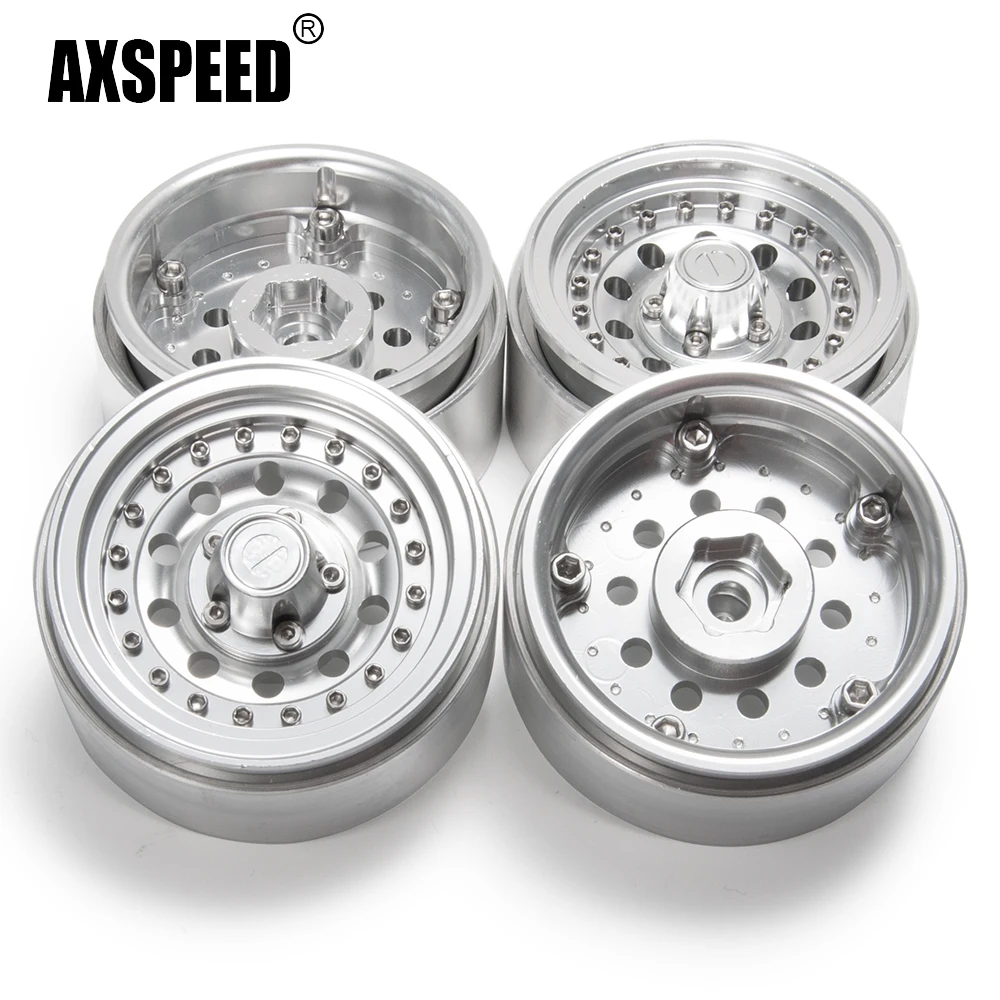 AXSPEED Aluminiowe Felgi Beadlock 1.9 cala z Piastami 27mm do TRX-4 D90 Axial SCX10 CC01 1/10 RC Crawler Samochód Terenowy Części