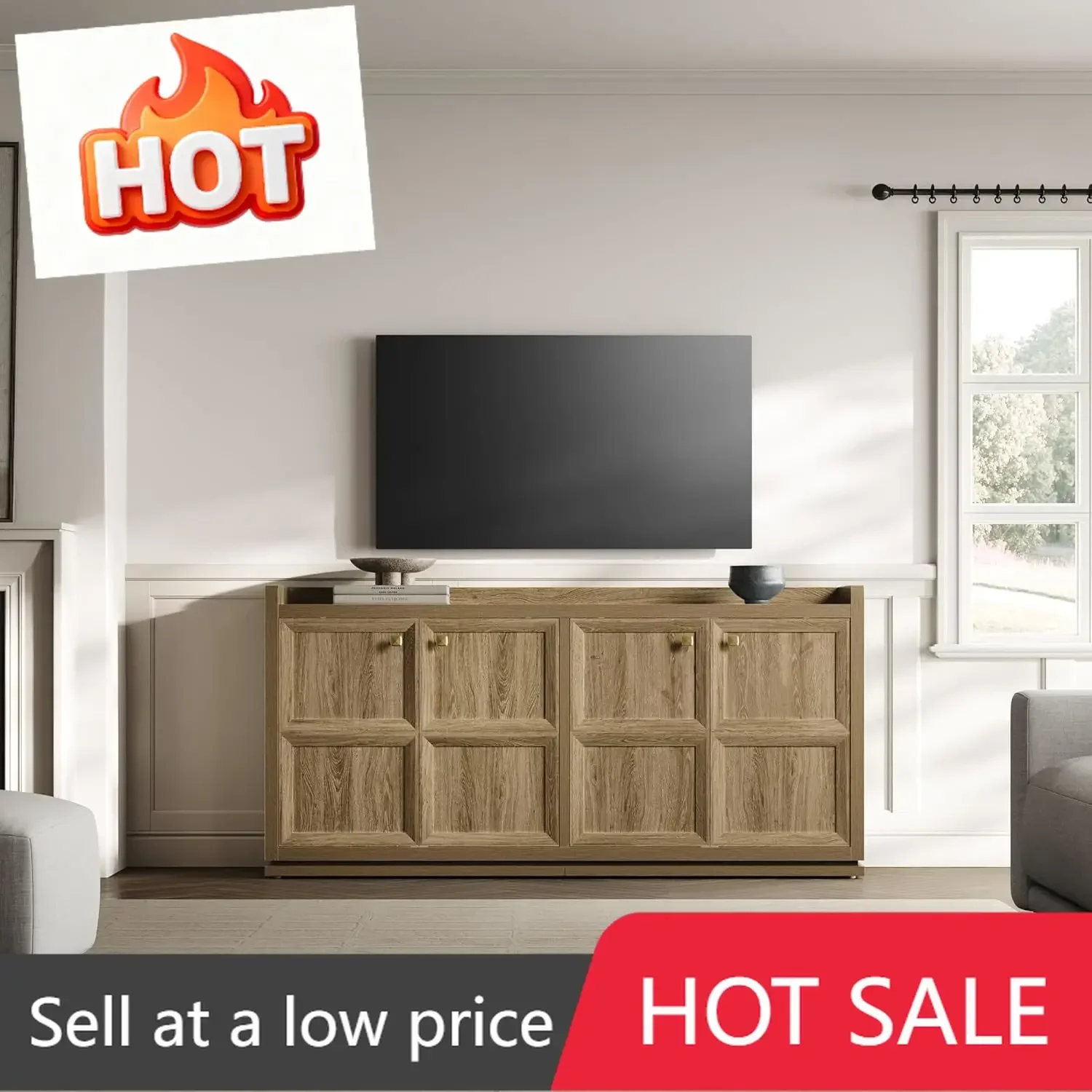4-Door Buffet Cabinet, 61.7