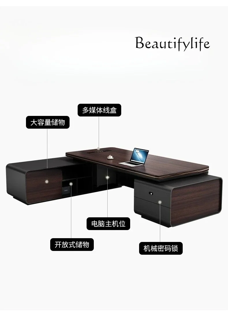 

Boss desk simple modern office commercial light luxury modern minimalist premium home writing desk