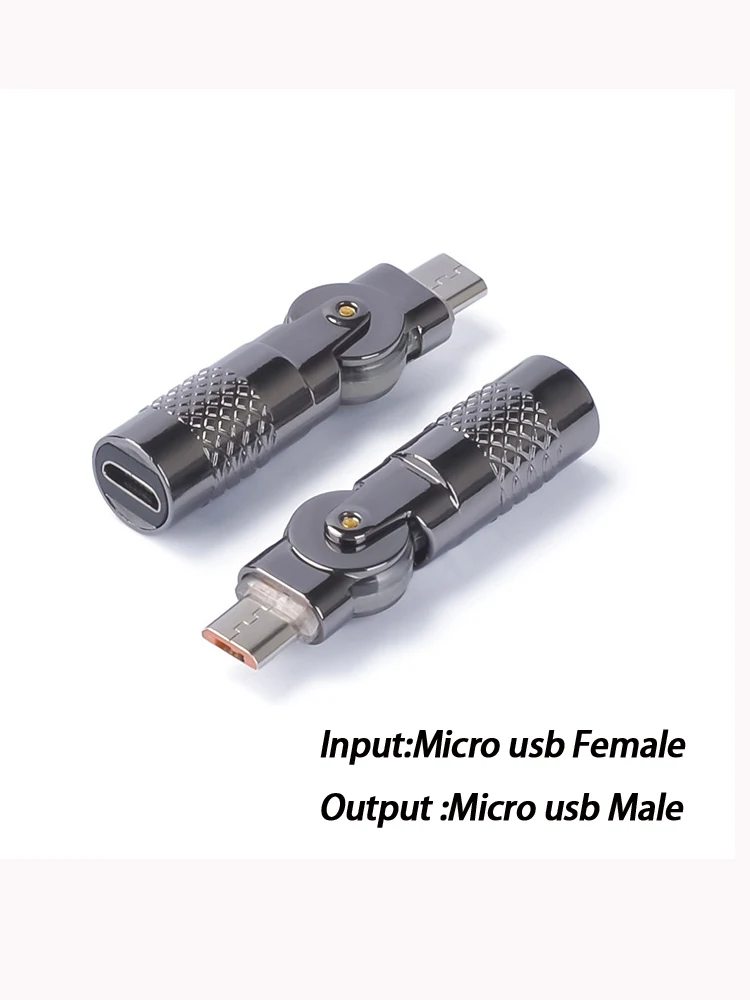 Bendable rotating charging adapter Micro USB to Micro USB adapter data transmission charging