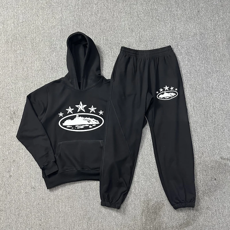 

Devil Island Five Year Anniversary Limited Edition Fce Printed Street Sle Spor Sweatirt And Pants Set Casual Leisure